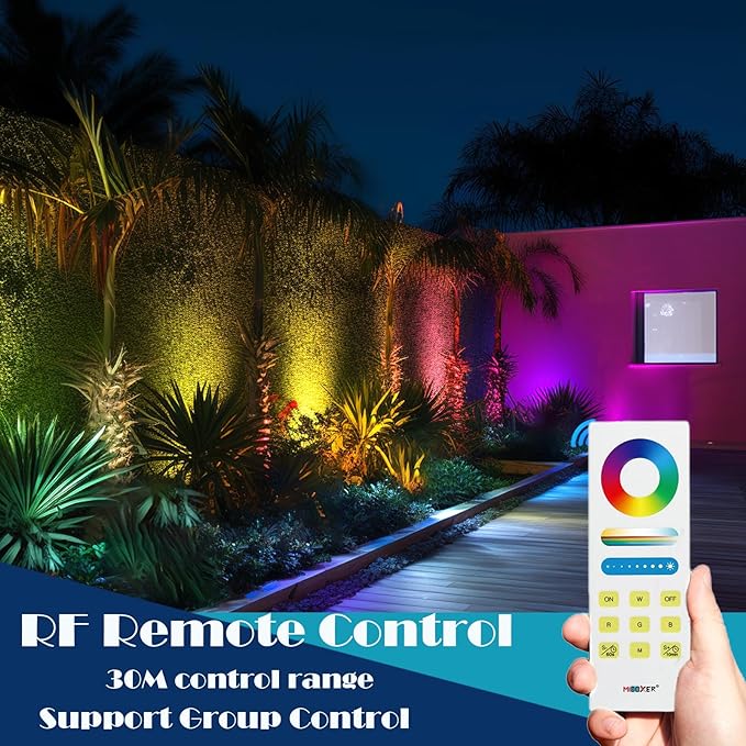 iYogaled RGB Low Voltage Landscape Lighting, IP65 Adjustable Aluminium Color Changing Landscape Lights with Remote, 12V Spot Lights Outdoor for Yard Garden Patio Lawn Decorative