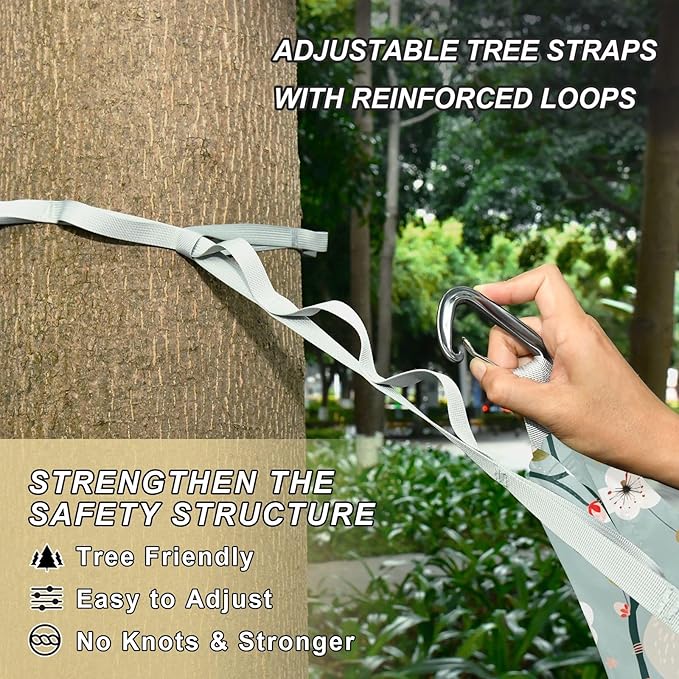 Camping Hammock Outdoor Hammocks for Outside Cute Birds A Branch Beach Trees Portable Lightweight with Pockets Tree Straps Indoor