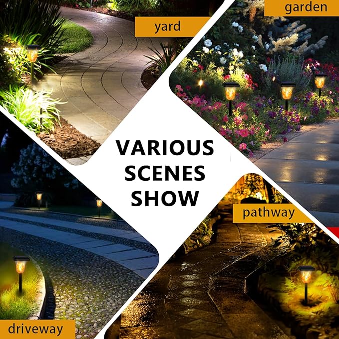 Swingers Solar Lights Outdoor,with Upgraded 2nd-gen Flame tech,LED Solar Torch Lights with Flickering Flame,Waterproof Outdoor Garden Light for Christmas, Garden, Landscape, Path, Yard, Patio (4)