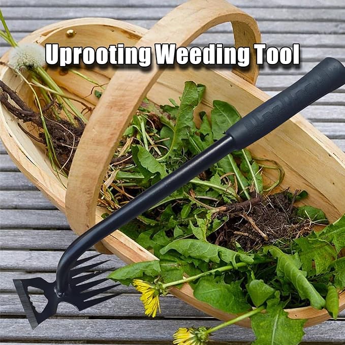 Weed Puller Tool-2Pcs Gardening Hand Weeder Tools, 2026 New Weeding Artifact Uprooting Weeding Tool, Manganese Steel Weed Removal TooL, 6 Teethes Dual Purpose Manual Weed Pulling Tool for Yard Gardenl