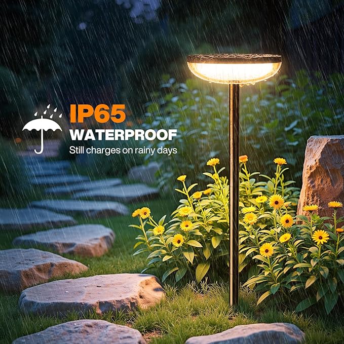 ELECLINK Solar Pathway Lights Outdoor, 6 Pack Tall Solar Garden Lights Outdoor Waterproof for Yard Flower Bed Patio Path Walkway Driveway Outside Decor Landscape Lighting