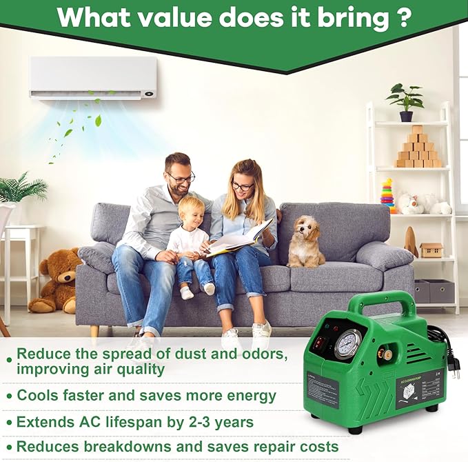 ZPB140 Port A Blaster HVAC Coil Cleaning, Portable HVAC Pressure Washer | AC Coil Pressure Washer 120V/80W Suitable for Indoor and Outdoor, Flow Rate 4L/min, 0.7-1.0MPa