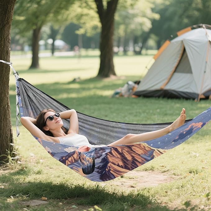 Lapac Safari Mountain Design Outdoor Hammock with Hanging Rope Cloth Hammock for Indoor Outdoor Patio