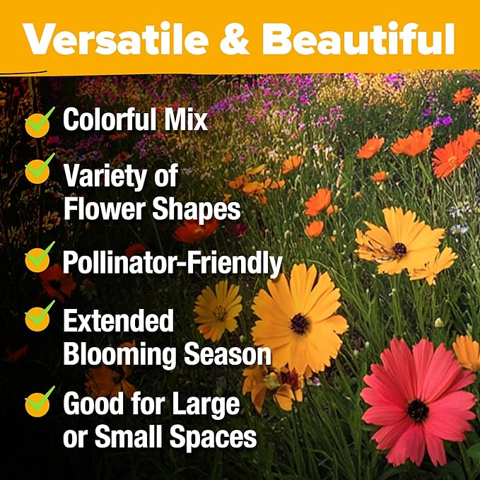 HOME GROWN Wildflower Seeds Bulk Mix | 110,600+ Non-GMO Annual Flower Seed for Planting | 21 Varieties for Butterfly & Pollinator Garden | 3 oz