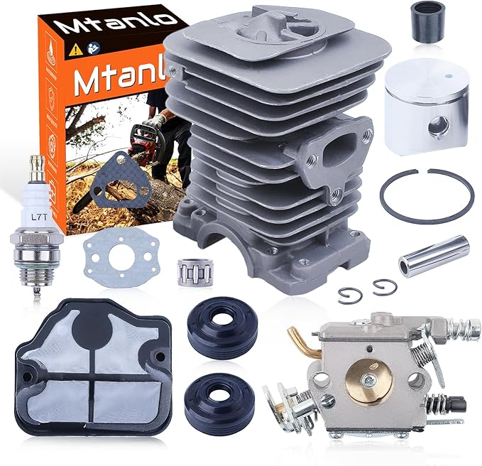 40Mm Cylinder Piston Carburetor Kit For Husqvarna 142 141 137 136 Chainsaw 530069941, 530071987, 530019172, 530035482, 530029811, 530056363