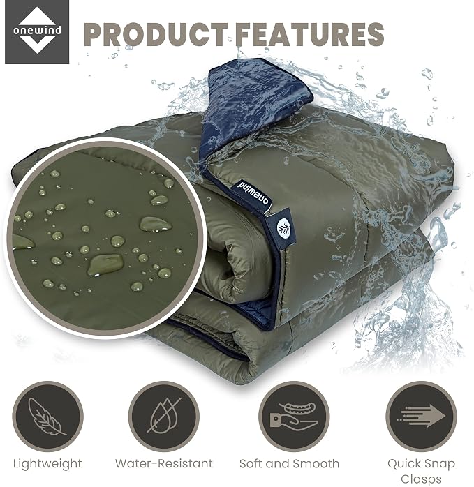 onewind Double Hammock Underquilt Warm Insulation Ultralight 3-4 Season Camping Quilt, Portable for Hiking, Backpacking