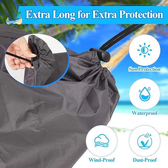 2 Pcs Hammock Cover Sleeve Waterproof 12 ft Lightweight and Compact Camping Storage Protector Fits Most Hammock for Outdoor Hiking Camping, Grey