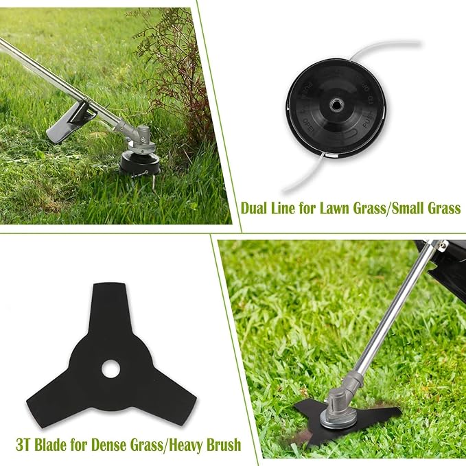 42.7cc Weed Eater Gas Powered 2-in-1 Cordless Grass Trimmer/Edger, 2-Cycle Gas String Trimmer with 2 Detachable Head for Trimming Grass/Weed