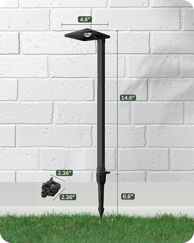 EDISHINE Low Voltage Landscape Lighting, Landscape Path Lights with Pyramid Exterior, Aluminum, 3000K & 50000Hrs, Outdoor Pathway Lights Wired for Garden, Yard, Driveway, 10 Pack