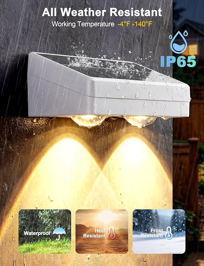 JOFIOS Solar Fence Lights Outdoor with Remote, 8 Pack, 9 Fixed Colors ＆ Color Changing Solar Lights Outdoor Waterproof IP65 Dusk-to-Dawn Vinyl Fence Lights for Patio, Railing, Pool, Porch, Backyard