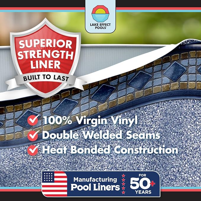 Lake Effect Pools 'Fallston' 15 ft x 30 ft Oval Above Ground Swimming Pool | 52 Inch Resin Protected Steel Sided Walls | Bundle Includes: 25 Gauge Overlap Liner & Widemouth Skimmer