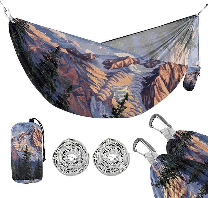 Lapac Safari Mountain Design Outdoor Hammock with Hanging Rope Cloth Hammock for Indoor Outdoor Patio