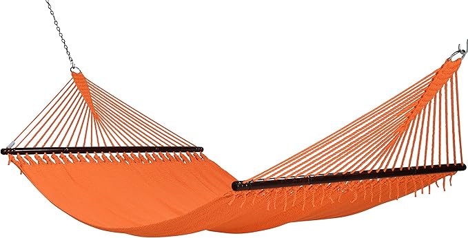 Jumbo Caribbean Hammock - 55 Inch - Soft-Spun Polyester - Orange