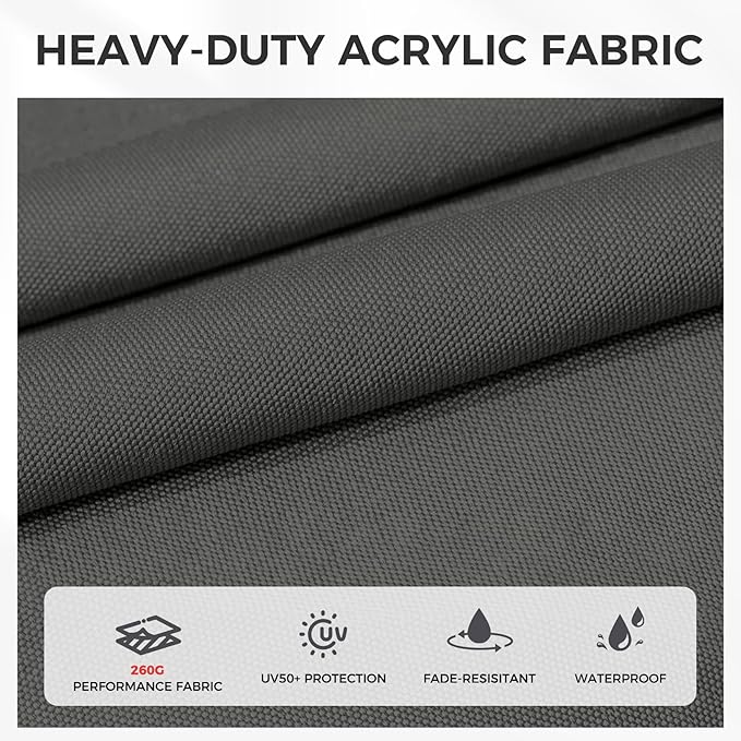 Grand patio 12 FT Patio Umbrella, Outdoor Large Round Cantilever Umbrella with 360° Rotation, Aluminum Offset Umbrella for Patio Garden Deck Pool, Dark Gray