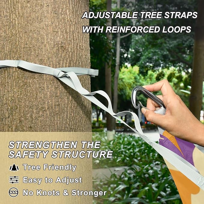 Playful Dog Outdoor Hammock with Tree Straps for Outside Beach Patio Garden