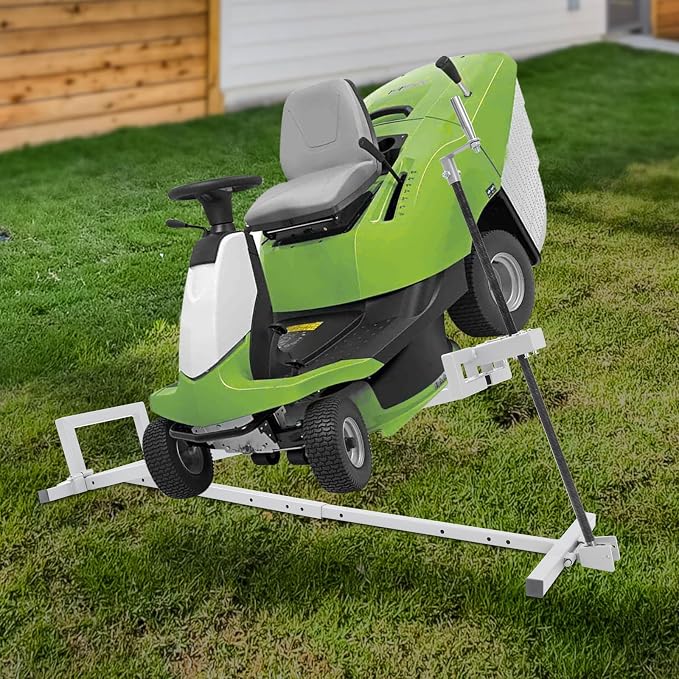 Lawn Mower Lift, 29 Inch Lawn Mower Lift Tool Adjustable Movable Lawn Mower Lift Solid Carbon Steel Lawnmower Lifting Machine for Riding Lawn Mower, Zero Turn Lawn Mowers (Regular Gray)