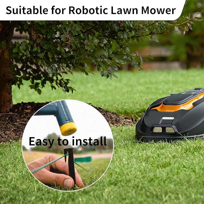 200Pcs 3.3" Plastic Boundary Wire Stakes Lawn Stakes Tent Pegs for Installation Robot Lawn Mower, Pet Fence, Camping Tent, Home Gardening