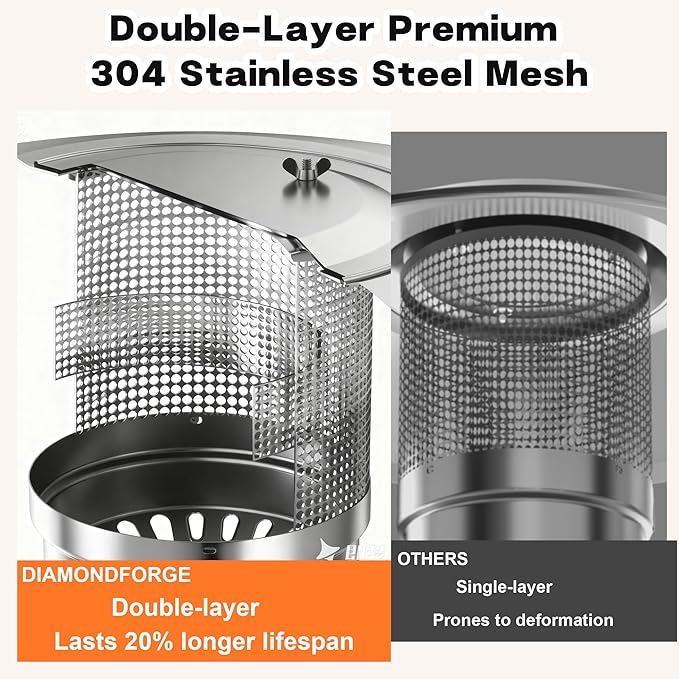 DIAMONDFORGE 50,000 BTU Stainless Steel Patio Heater - Propane Patio Heater with Double-Layer Stainless Steel Burner, Space Heater, Outdoor Heaters with Wheels Used for Garden, Patio and Residential