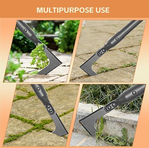Weed Puller,Manual Crevice Cleaning Tool with 43.7" Long Handle,Gardening Weed Remover Tool for Sidewalk,Paver,Deck Boards,Garden,Patio