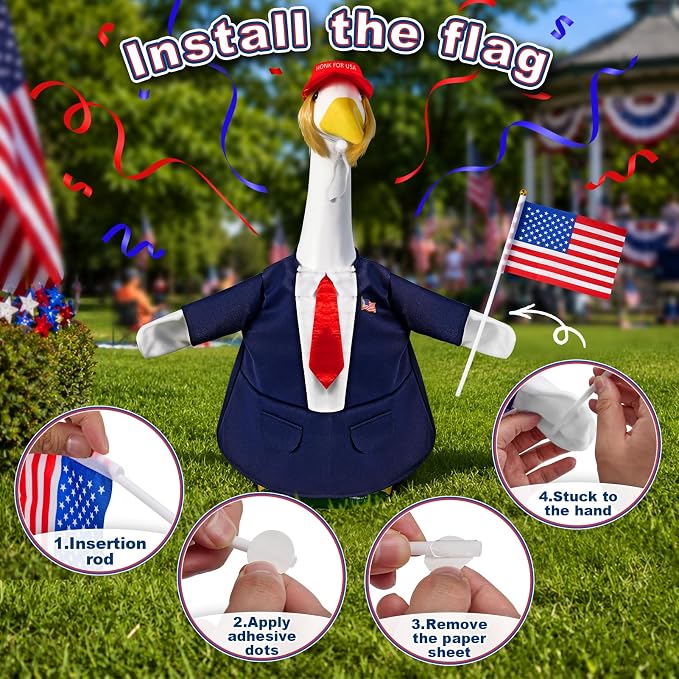 1 Set Patriotic Porch Goose Outfit for 23 Inch Goose Statues | 4th of July Goose Clothes for the 250th Anniversary, Independence Day Yard, Garden and Patio Displays