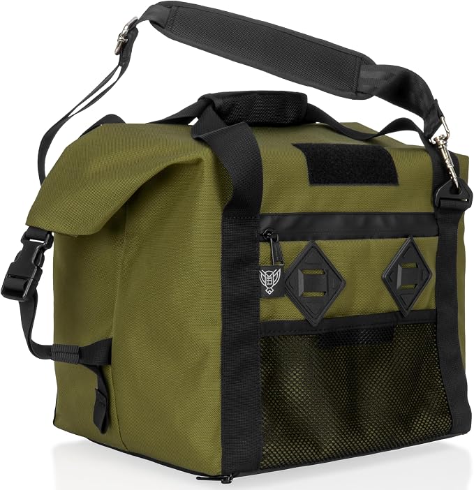Xtreme Sight Line ~ AQUA G CUBƎ 25 Waterproof Faraday Bag for Small Generators and Electronics ~ Protects Against EMP/CME/EMF/RF ~ Diamond Form Faraday Lined Interior ~ OD Green