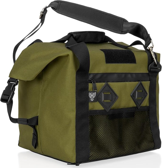 Xtreme Sight Line ~ AQUA G CUBƎ 25 Waterproof Faraday Bag for Small Generators and Electronics ~ Protects Against EMP/CME/EMF/RF ~ Diamond Form Faraday Lined Interior ~ OD Green