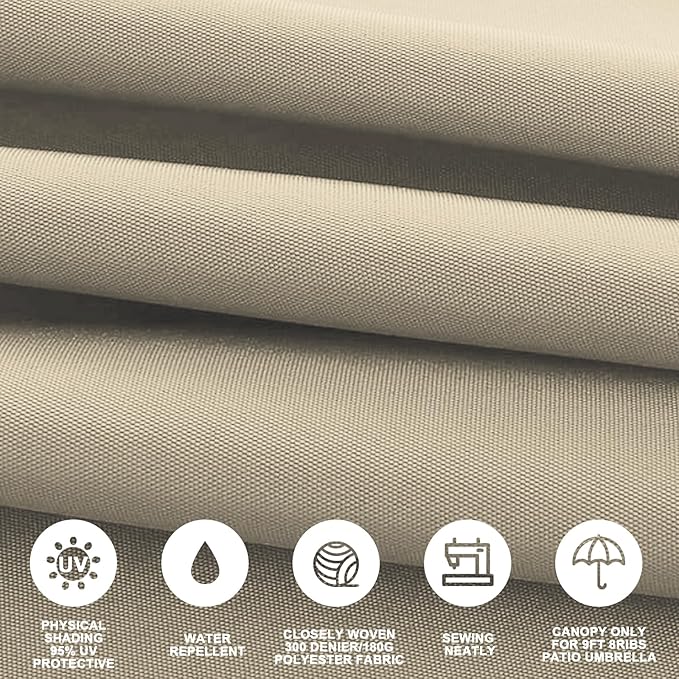 Patio Umbrella Replacement Canopy Only,Outdoor Table Market Yard Umbrella Top for Outdoor Umbrella Canopy