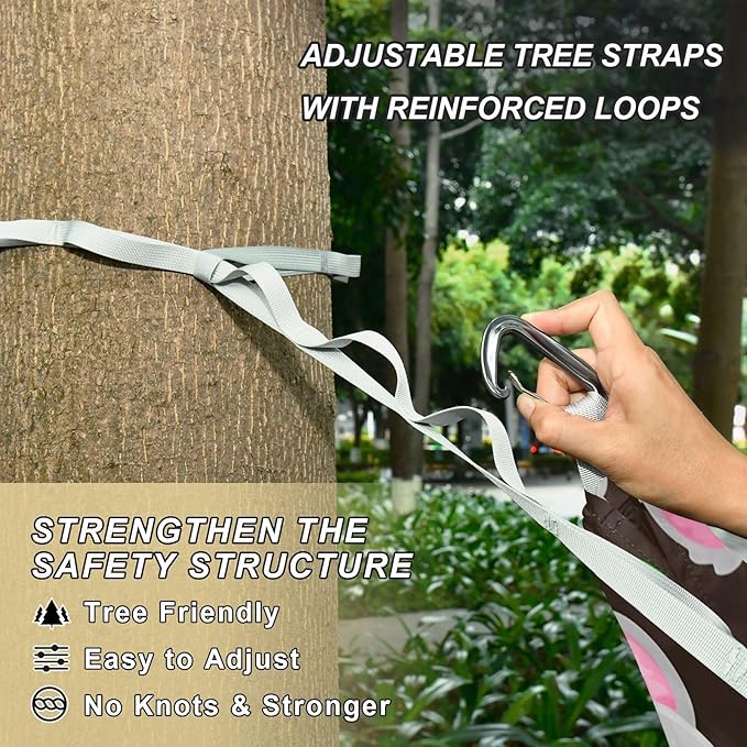 Hammocks for Outside Cartoon Koalas Camping Hammock Portable Hammocks with Tree Straps and Carry Bag Camping Accessories for Hiking Beach Outdoor