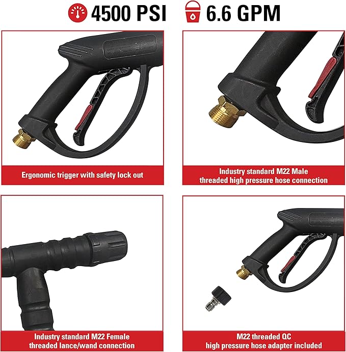 Simpson Pressure Washer Gun up to 4500 PSI with 16-Inch Wand for Cold Water Use up to 3600 PSI