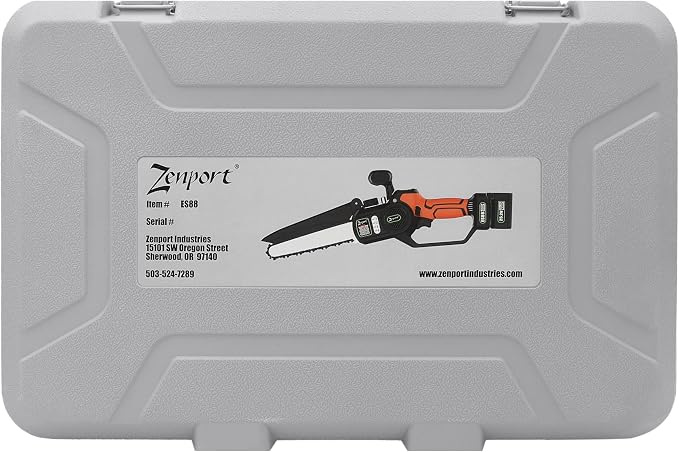 Zenport ES88 Cordless, Electric Chainsaw, 25-Volt Battery, 8-Inch Blade