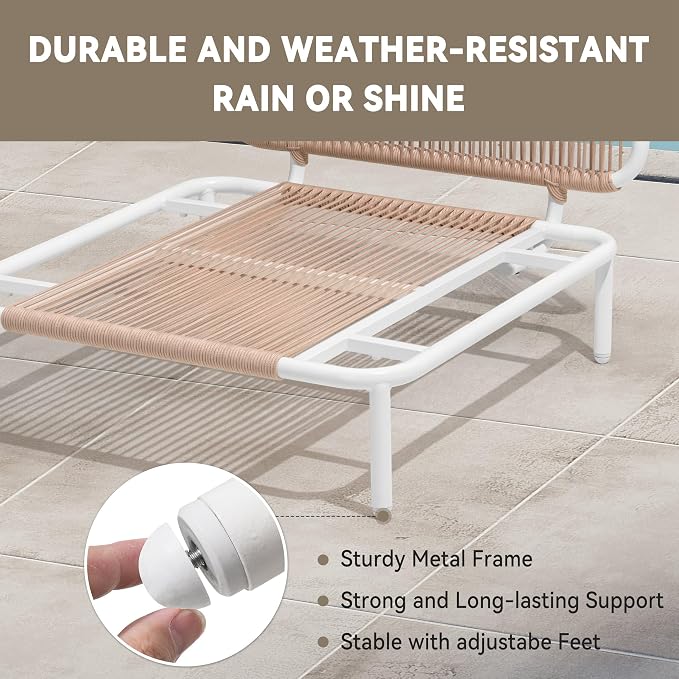 Crestlive Products Oversized Outdoor Couch, 2-Seater Modular Sectional Sofa with Cushions, Modern Patio Conversation Set for Backyard, Deck, Porch or Poolside