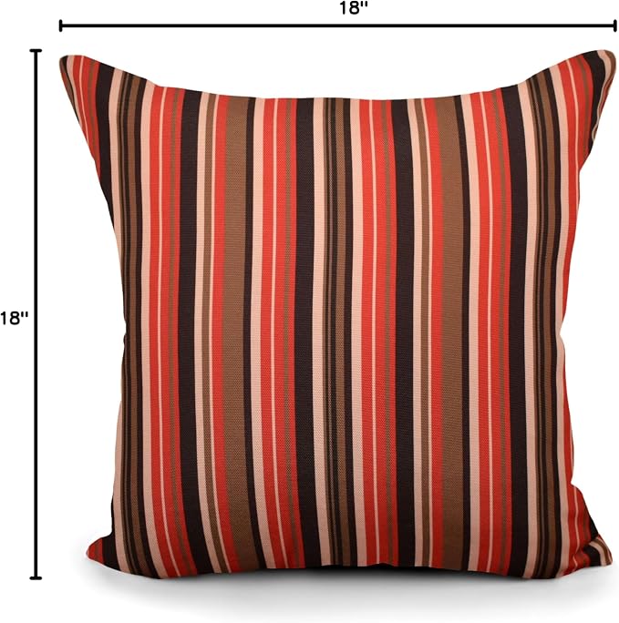 COZY TRENDS Decorative Indoor Outdoor Waterproof Throw Pillows with Inserts - Stylish Comfort for Your Patio Furniture, Garden Chairs, or Indoor Décor 18x18 Inches | Set of 2 (Red)