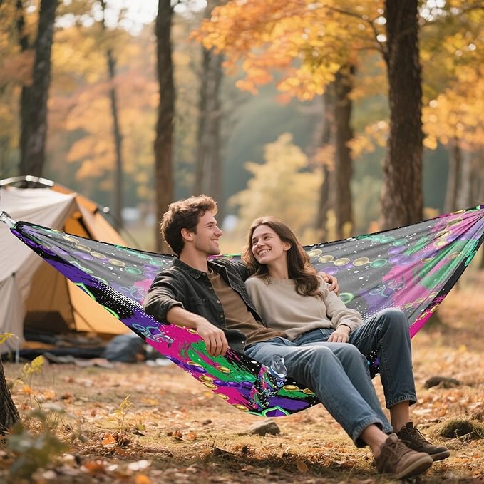 Hammocks for Outside Mardi Gras Elements Camping Hammock Portable Hammocks with Tree Straps and Carry Bag Camping Accessories for Hiking Beach Outdoor
