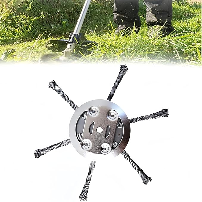 Steel Wire Grass Trimmer Head for 5mm Aperture, 2026 Upgrade String Trimmer Replacement Head, Universal Steel Trimmer Blade for Lawn Garden Home Use (1Pcs)