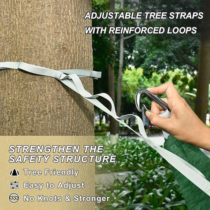 Green Solid Color 330lb Capacity Hammocks for Camping Swing Hammock for Indoor Outdoor Patio Base para poner hamaca