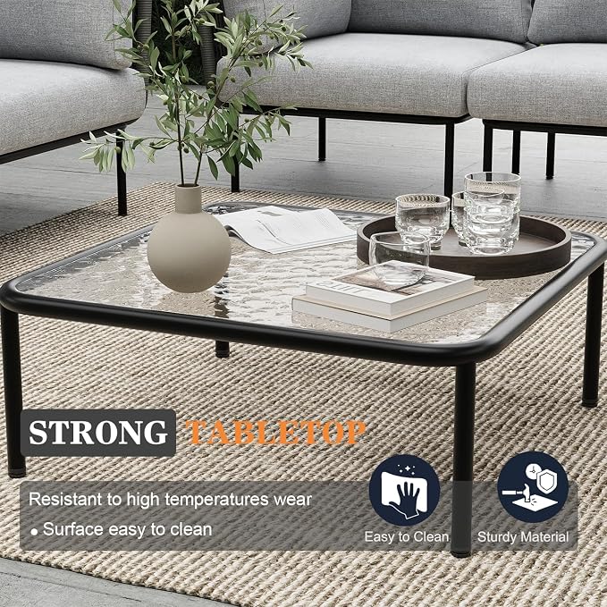7 Piece Modern Outdoor Rope Wicker Sectional Patio L-Shaped Conversation Sofa Set Deep Seating with Thick Cushions