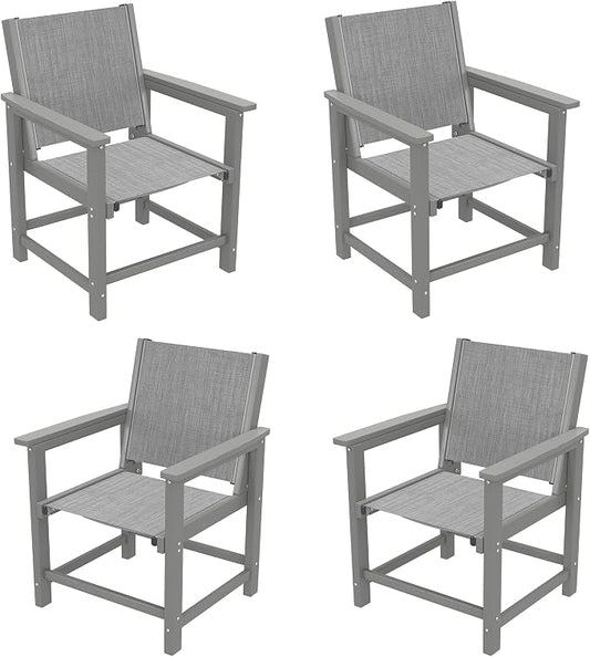 Amopatio HDPE Outdoor Dining Chairs Set of 4