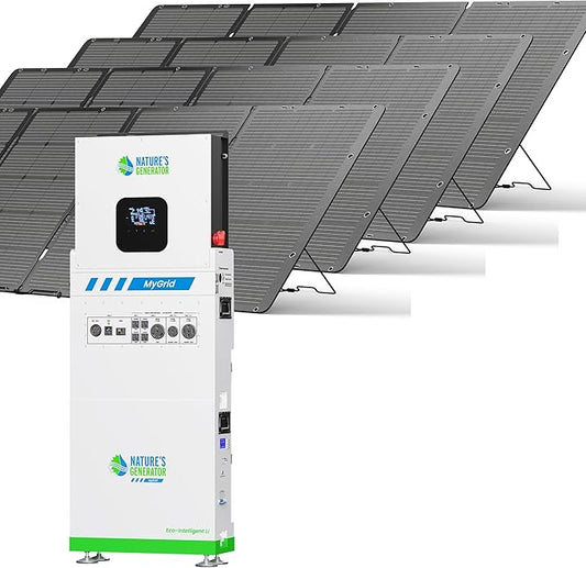 Nature’s Generator Mygrid Lithium 10K Solar Generator with 4pcs 400W Folding Solar Panel