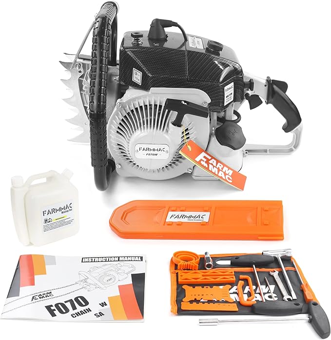 F070W Gas Chainsaw with 36 Inch Alloy Solid Bar 105cc 2-Cycle Gasoline Power Chain Saws 4.8KW 6.5HP Power Chain Saw for Milling Work All Parts Compatible with MS070 090 Neotec NS8105