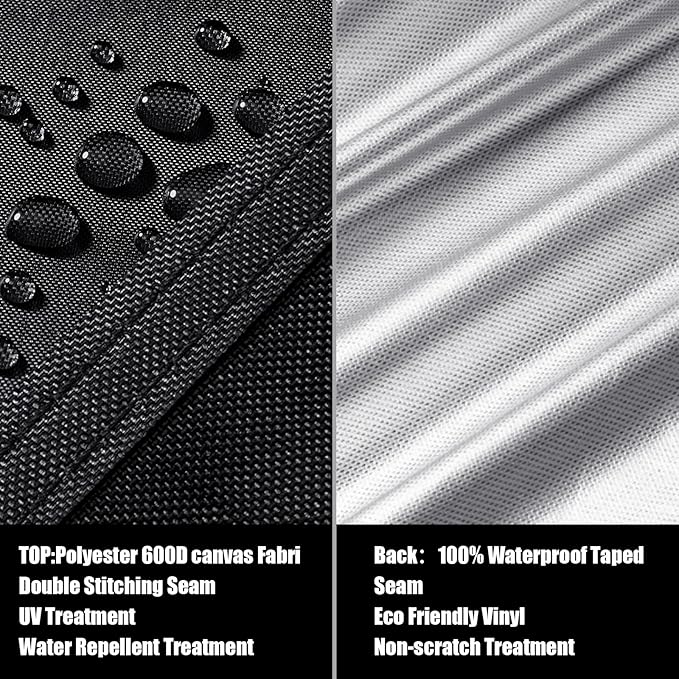 Garden Furniture Covers Waterproof Patio Furniture Covers for All Weathers, Heavy Duty 600D Oxford Fabric Rectangular Windproof Anti-UV Outdoor Table Covers【Black】(127.95" Lx70.87 Wx27.95 H)