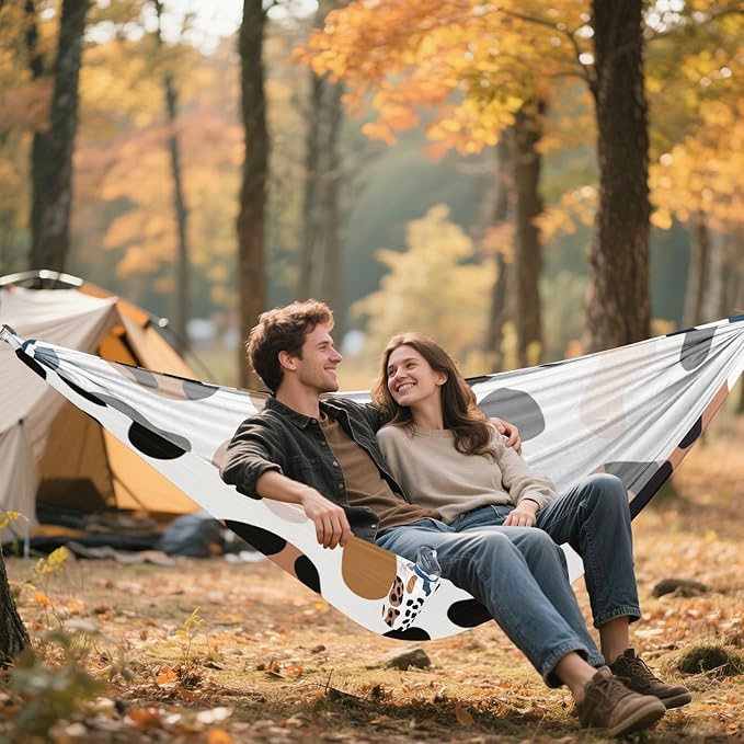 Leopard Print 330lb Capacity Hammocks for Camping with Portabl Carry Bag Swing Hammock for Patio Backyard Lounge Base Base de hamaca para adultos