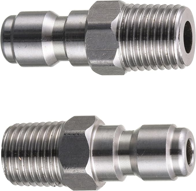 Tool Daily Pressure Washer Coupler, Quick Connect Plug, 1/4 Inch Male NPT Fitting, 5000 PSI, 2-Pack