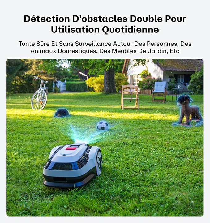Raccoon 2 SE Robot Lawn Mower, Wire-Free Robotic Lawn Mower Without RTK for Max. 0.15 Acre Lawn Area, 1.18"–3.15” Cutting Height, with AI Obstacle Avoidance, 5Ah Fast-Charging Battery for Small Lawns