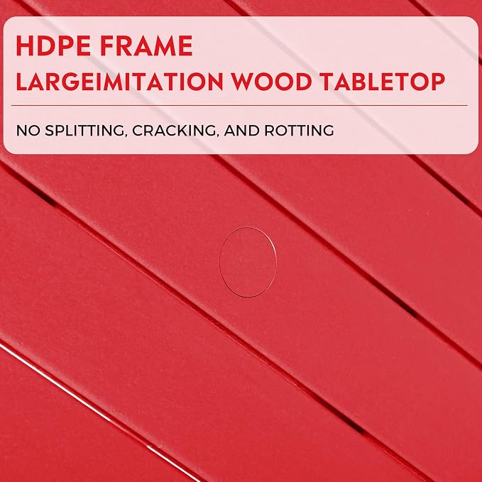 Costaelm Kids Dinner Table, Toddler Play Desk Student Desk Outdoor Childrens Picnic Tables for Children Arts & Crafts, Snack Time, Multi-Activity Table for Ages 2-8 in Home/Outside, Red