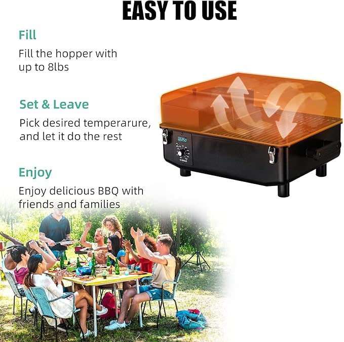 Z GRILLS 2026 200A Pellet Grill & Smoker - 202 sq.in Compact Wood Pellet BBQ with PID 3.0 Precision Control, Auto Feed System, Portable Small-Space Grill for Camping & Backyard Cooking