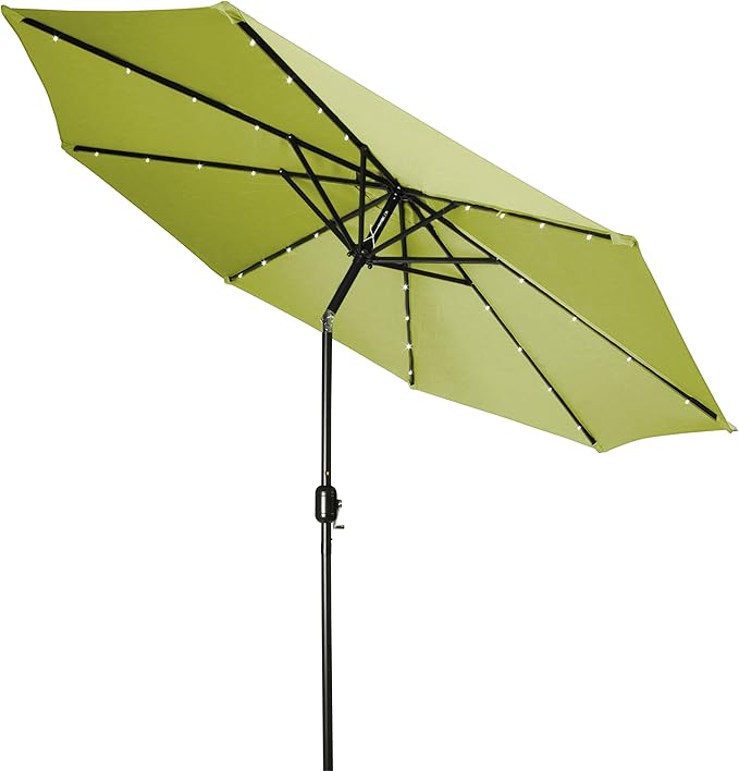 Trademark Innovations Deluxe Solar Powered LED Lighted Patio Umbrella - 9'