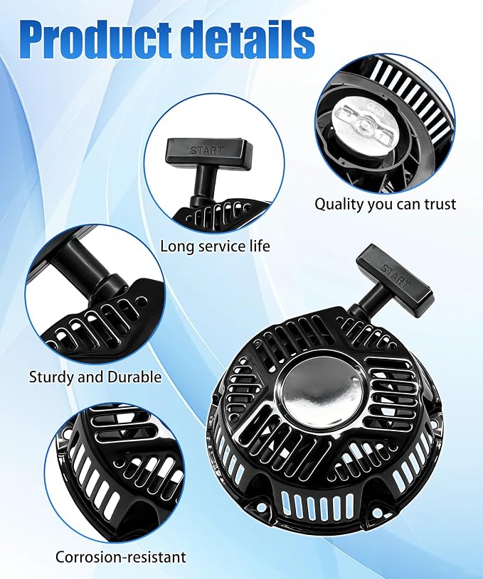 Recoil Pull Start Assembly Fits for Black Max Ryobi Echo Hart Ducar ToolTuff 212cc Engine 2500 2900 3100 3300 3200 3600 PSI Pressure Washer