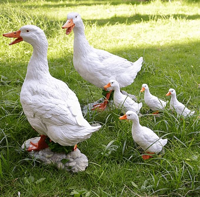 Real Farm Duck Statues,Duck Fence Decoration,Funny Resin Duck Decor,Outdoor Real Animal Statue,Duck Sculpture,Perfect for Home Garden Stairs,Farm,Patio,Backyard