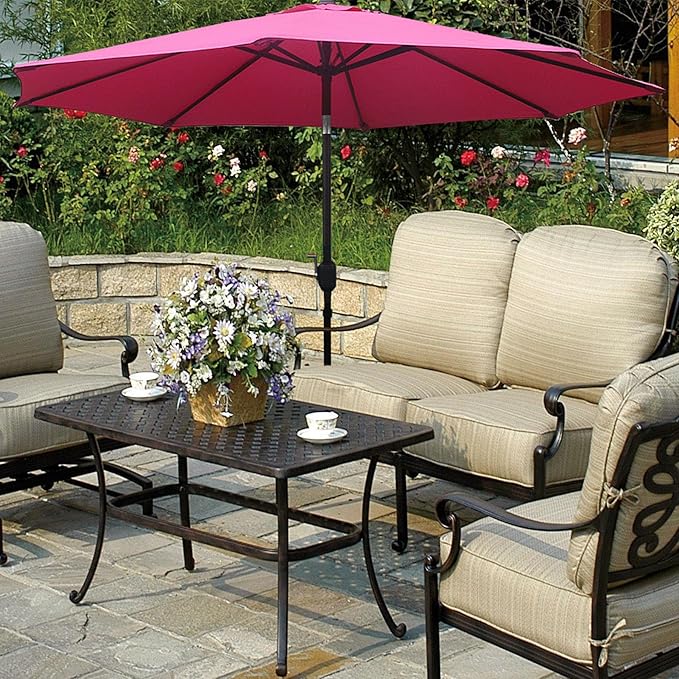 Goodgoods 9ft Patio Umbrella Replacement Canopy Market Umbrella Top Outdoor Umbrella Canopy (2pcs/package)