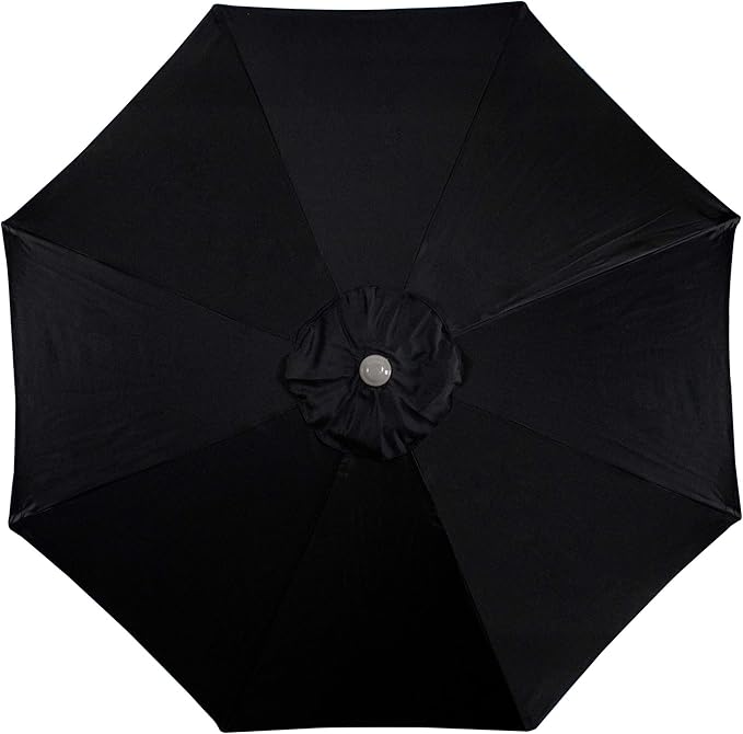 Northlight 9ft Outdoor Patio Market Umbrella with Hand Crank and Tilt, Black